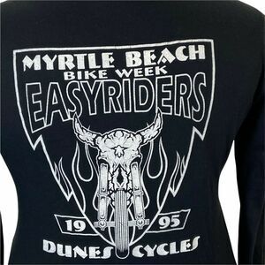 Bikercore Easy Riders Women's Black Myrtle Beach Bike Week Knit Top Retro Fun XL